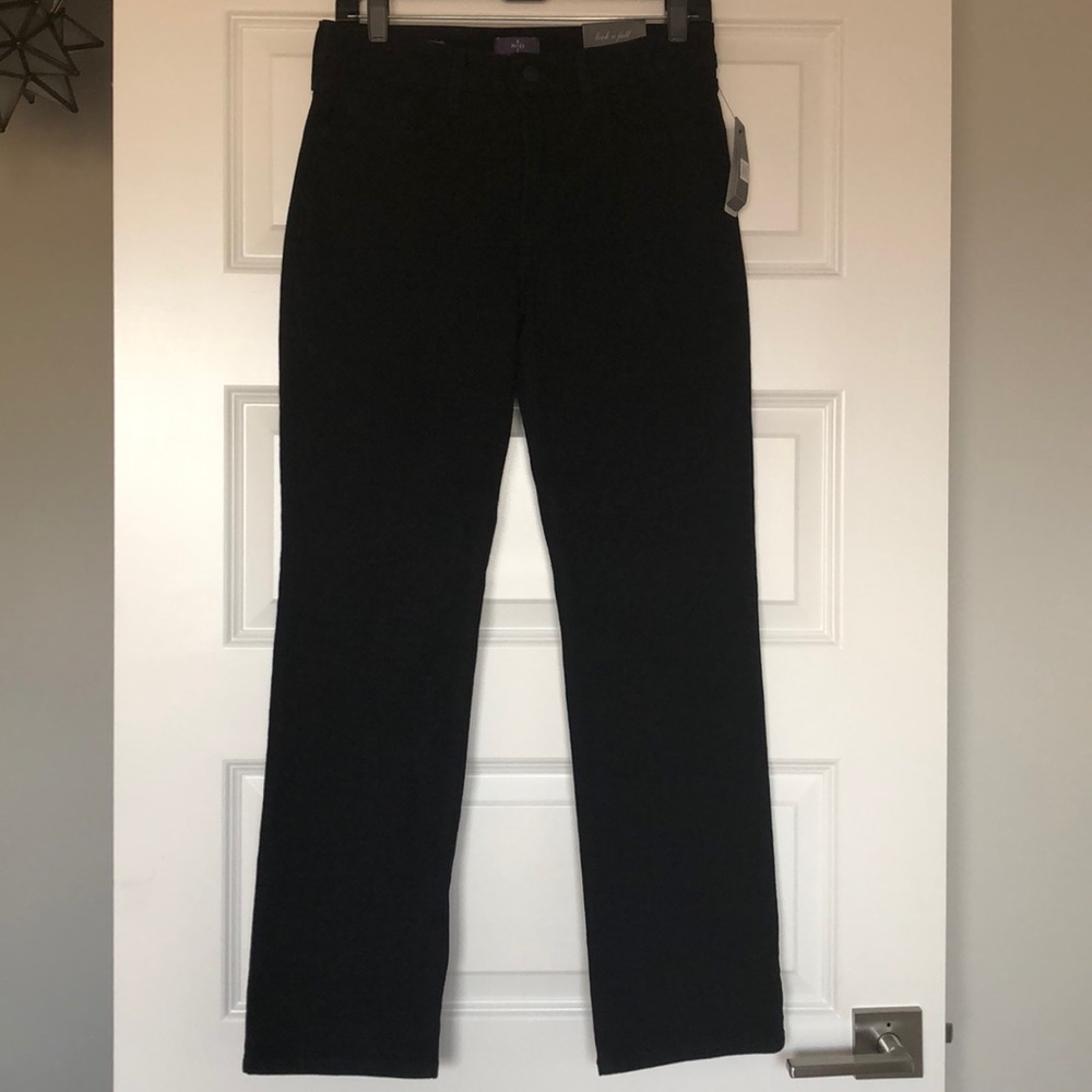 New NYDJ Black Marilyn Straight Jeans Size 8P